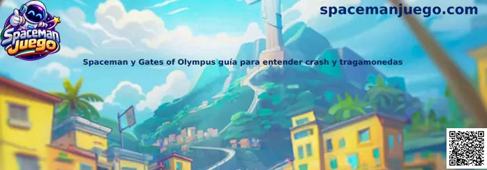 Imagen ilustrativa de Spaceman y Gates of Olympus para comparar un juego crash con una tragamonedas.